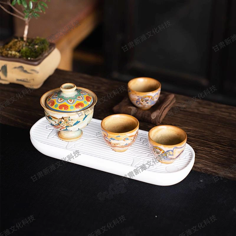 飞天敦煌-盖碗旅行茶具 第 1 张图，共 3 张