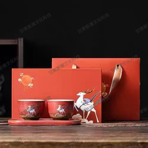 遇见敦煌-一鹿相伴对杯套装